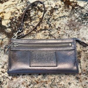 Coach Shimmering Silver Wristlet